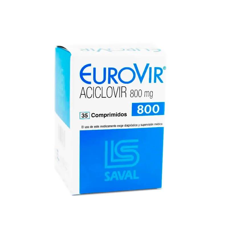 Eurovir Aciclovir 800mg - Cont. 35 Comprimidos