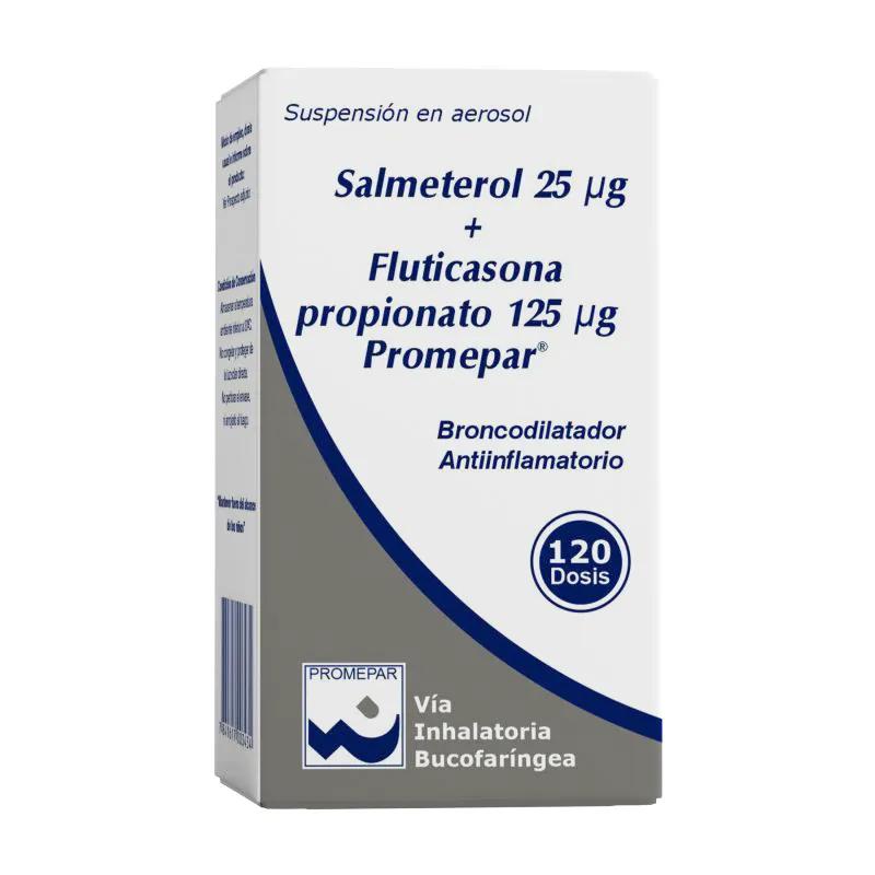 Salmeterol 25 mg + Fluticasona 125 mg Promepar - 120 Dosis