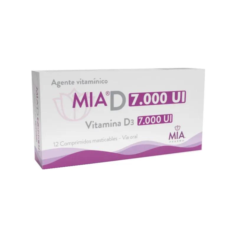 Mia D Vitamina D3 7.000 UI - Cont. 12 Comprimidos Masticables