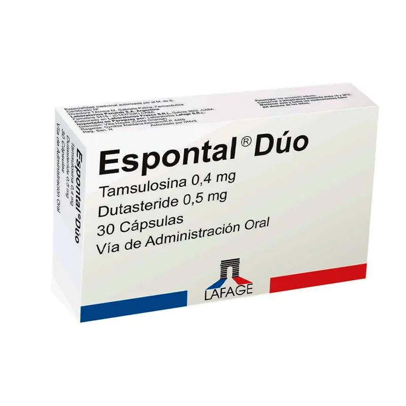 Espontal Duo Tamsulosina Clorhidrato 0.4 mg + Dutasteride 0.5 mg - Cont. 30 Capsulas