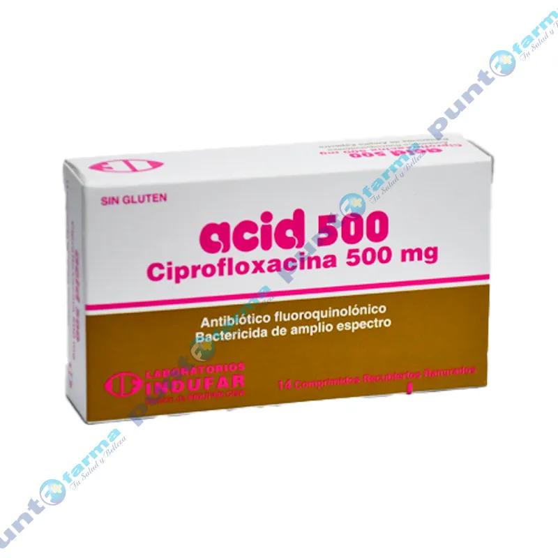 Acid 500 mg Ciprofloxacina - Cont. 14 Comprimidos Revestidos.