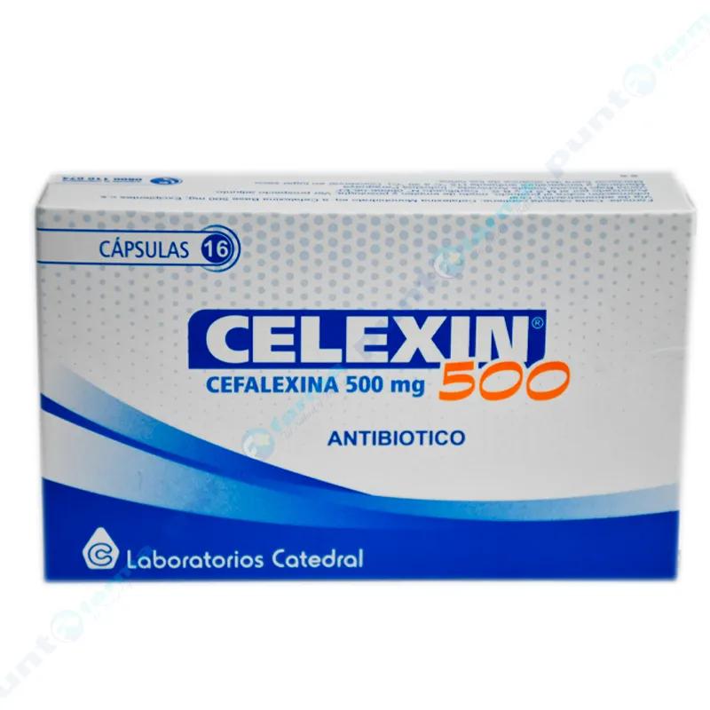 Celexin Cefalexina 500 mg - Caja de 16 Cápsulas