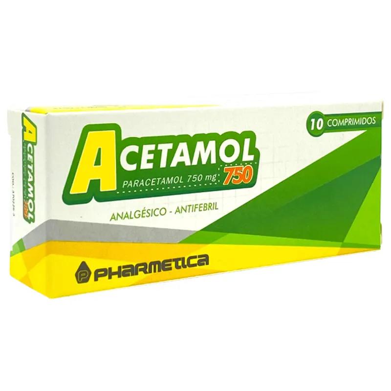 Acetamol Paracetamol 750 mg  - Caja de 10 Comprimidos