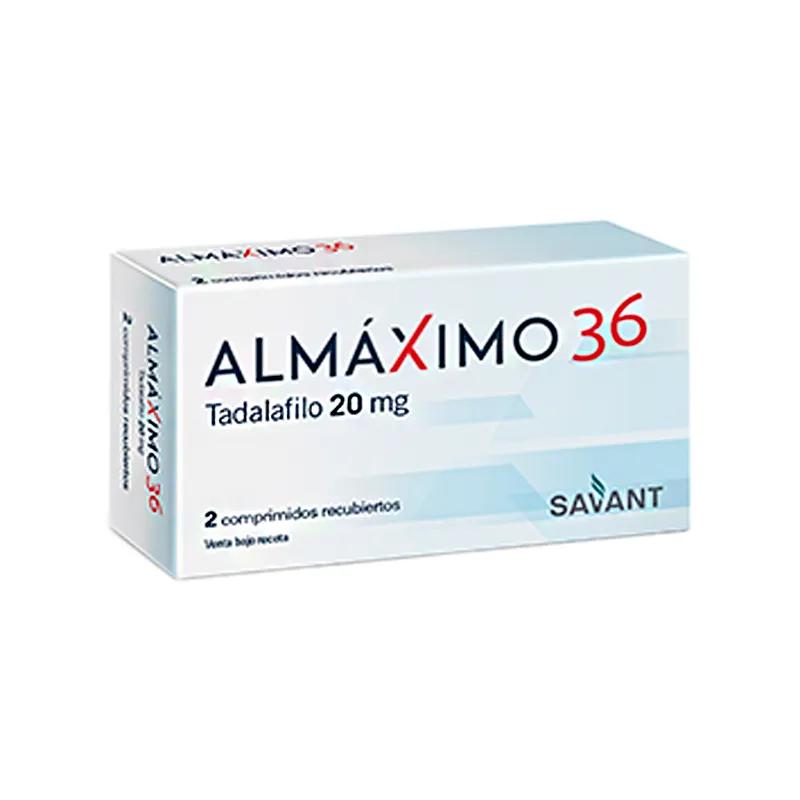 Almáximo 36 Tadalafilo 20 mg - Caja de 2 comprimidos recubiertos