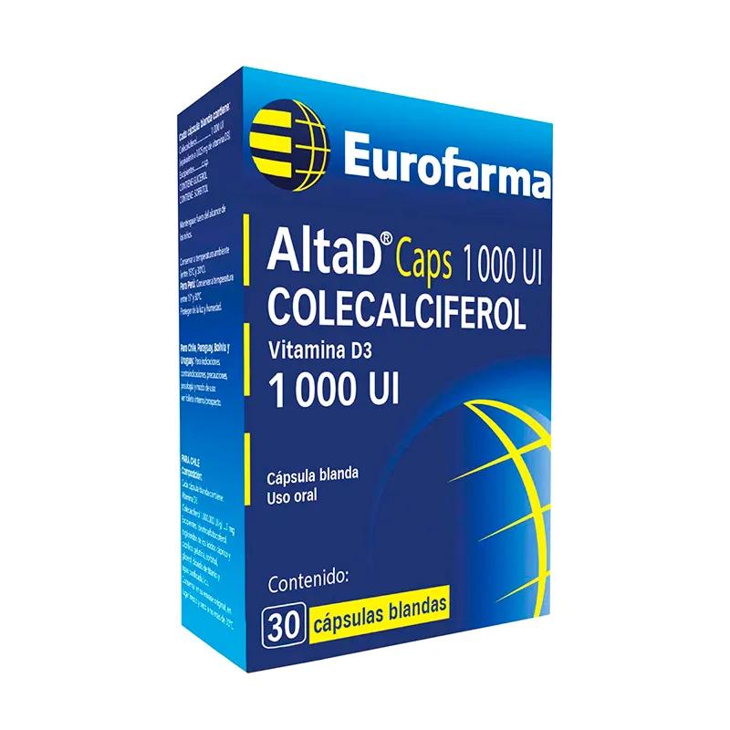 AltaD 1000 UI Colecalciferol Eurofarma - Cont. 30 Cápsulas Blandas.