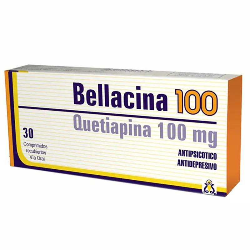 Bellacina 100 Quetiapina 100 mg - Caja de 30 comprimidos recubiertos