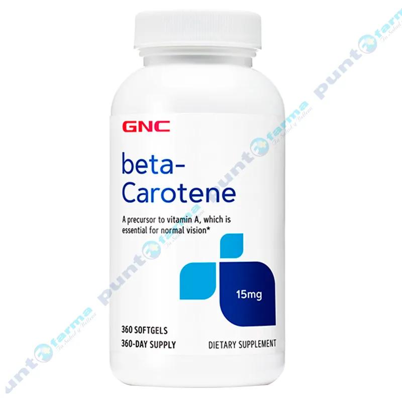 Beta-Carotene 15 mg GNC - Cont. 360 cápsulas blandas