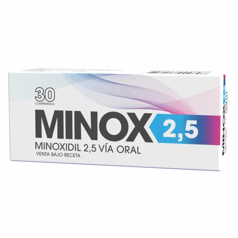 Minox 2.5 Minoxidil - Caja conteniendo 30 comprimidos