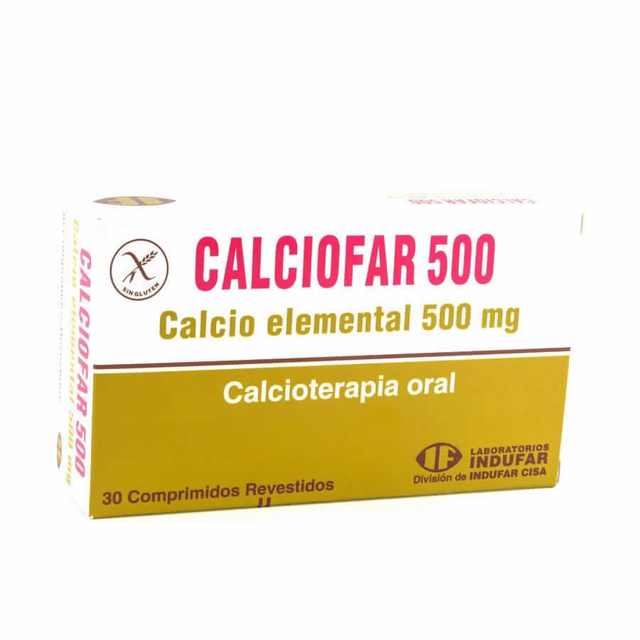 Calciofar 500 Calcio Elemental 500 mg - Caja de 30 Comprimidos
