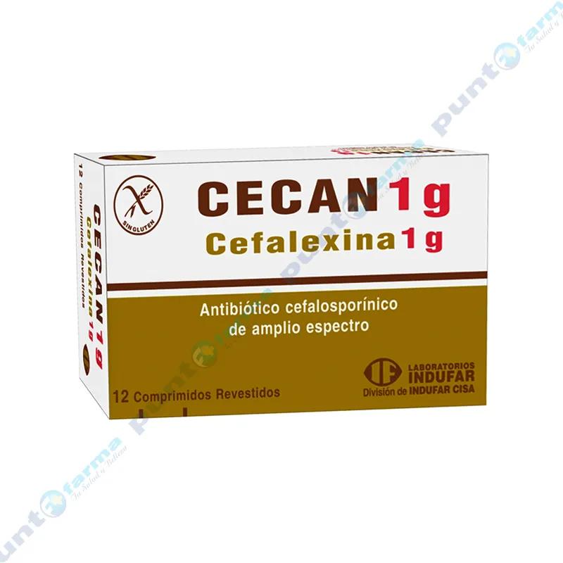 Cecan 1 g  Cefalexina 1 g - Contiene 12 Comprimidos.