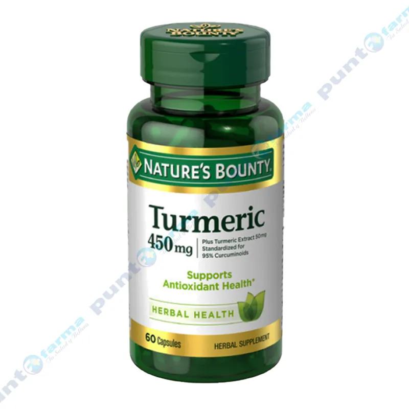 Cúrcuma Turmeric 450 mg Natures Bounty - Frasco de 60 Cápsulas