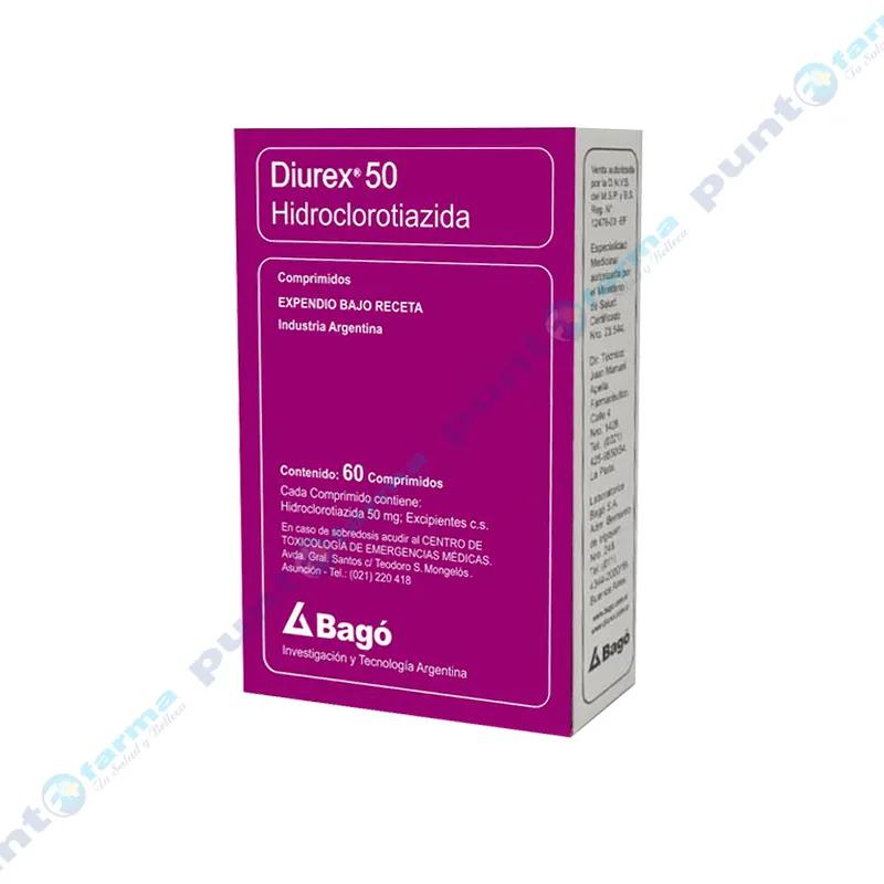 Diurex 50 Hidroclorotiazida - Caja de 60 Comprimidos