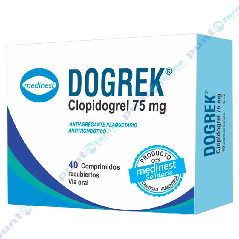 Dogrek Clopidogrel 75 mg - Cont. 40 comprimidos recubiertos