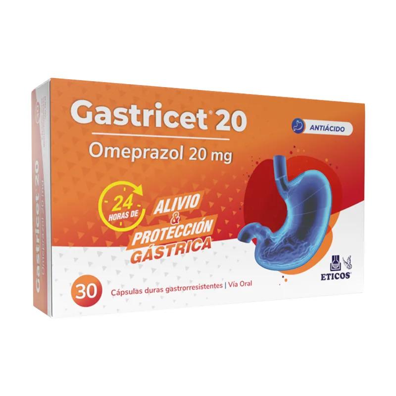 Gastricet 20 Omeprazol 20 mg - Cont. 30 cápsulas duras gastrorresistentes