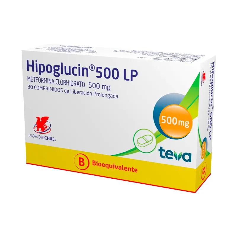 Hipoglucin 500 LP Metformina Clorhidrato 500 mg - Cont. 30 comprimidos de liberación prolongada