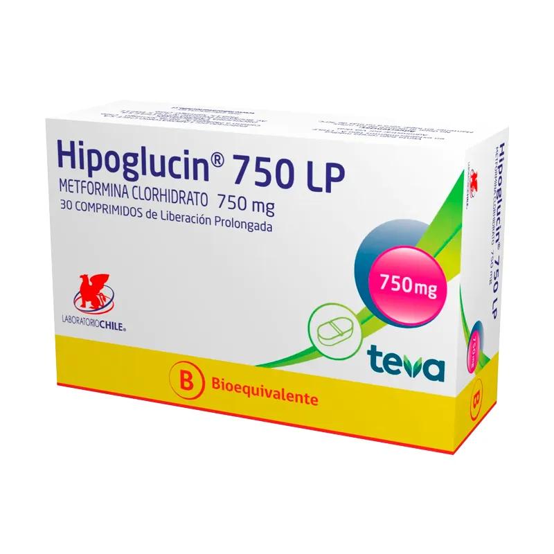 Hipoglucin 750 LP Metformina Clorhidrato 750 mg - Cont. 30 comprimidos de liberación prolongada