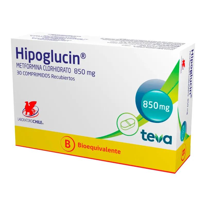 Hipoglucin Metformina Clorhidrato 850 mg - Cont. 30 Comprimidos Recubiertos