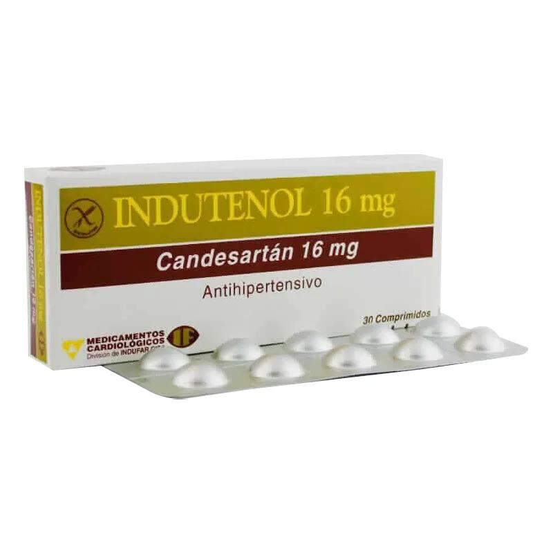 Indutenol Candesartán 16 mg - Caja de 30 comprimidos