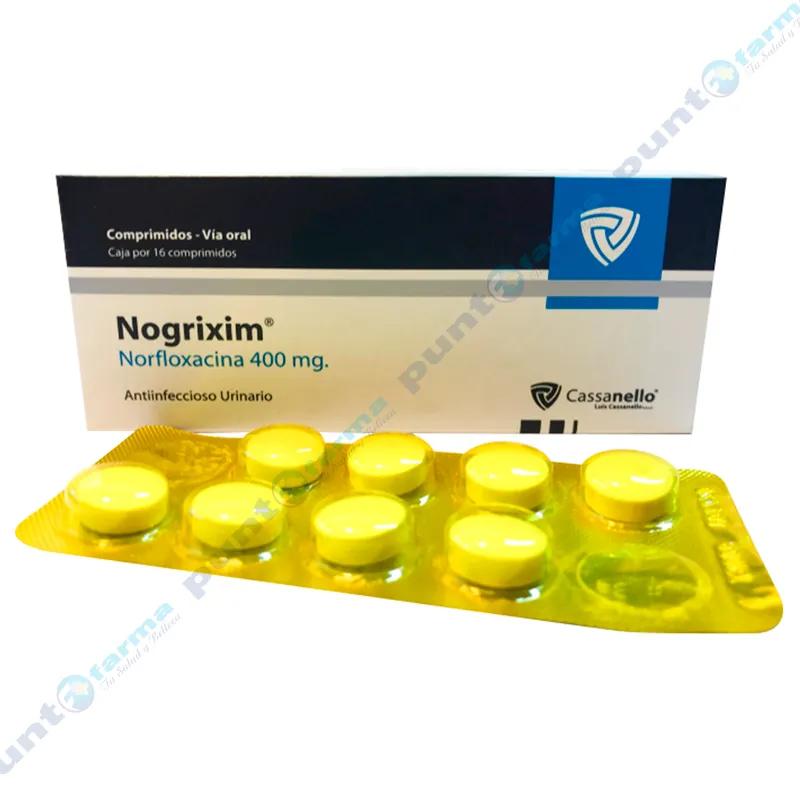 Nogrixim Norfloxacina 400 mg - Caja de 16 Comprimidos.