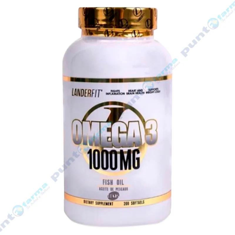 Omega 3 1000 mg Fish Oil Landerfit - Cont 200 Cápsulas