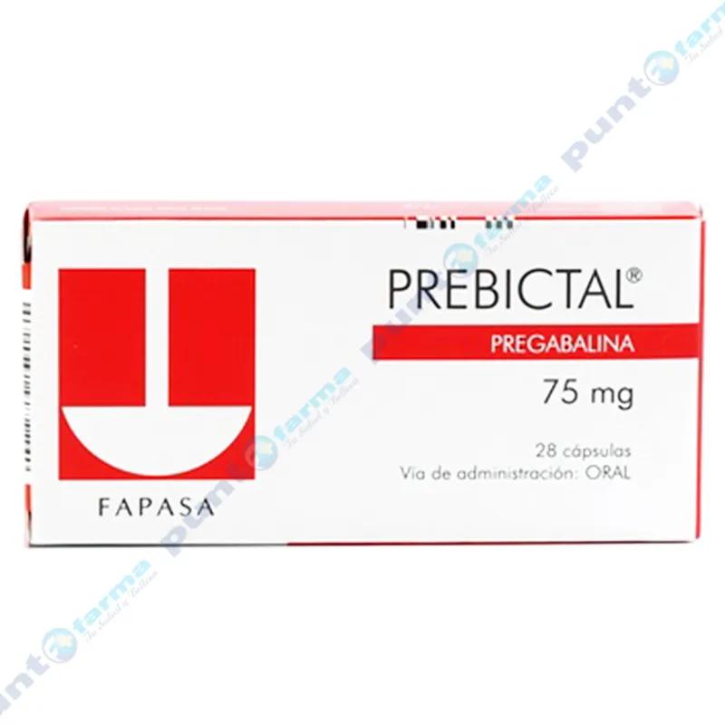 Prebictal Pregabalina 75 mg - Caja de 28 Cápsulas