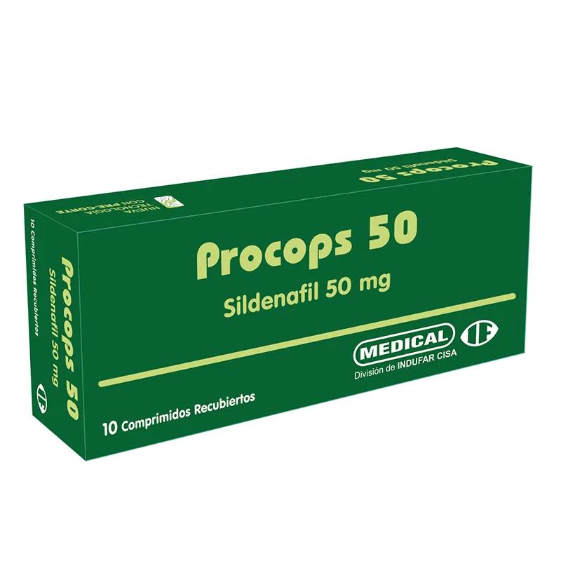Procops 50 Sildenafil 50 mg - Cont. 10 comprimidos recubiertos