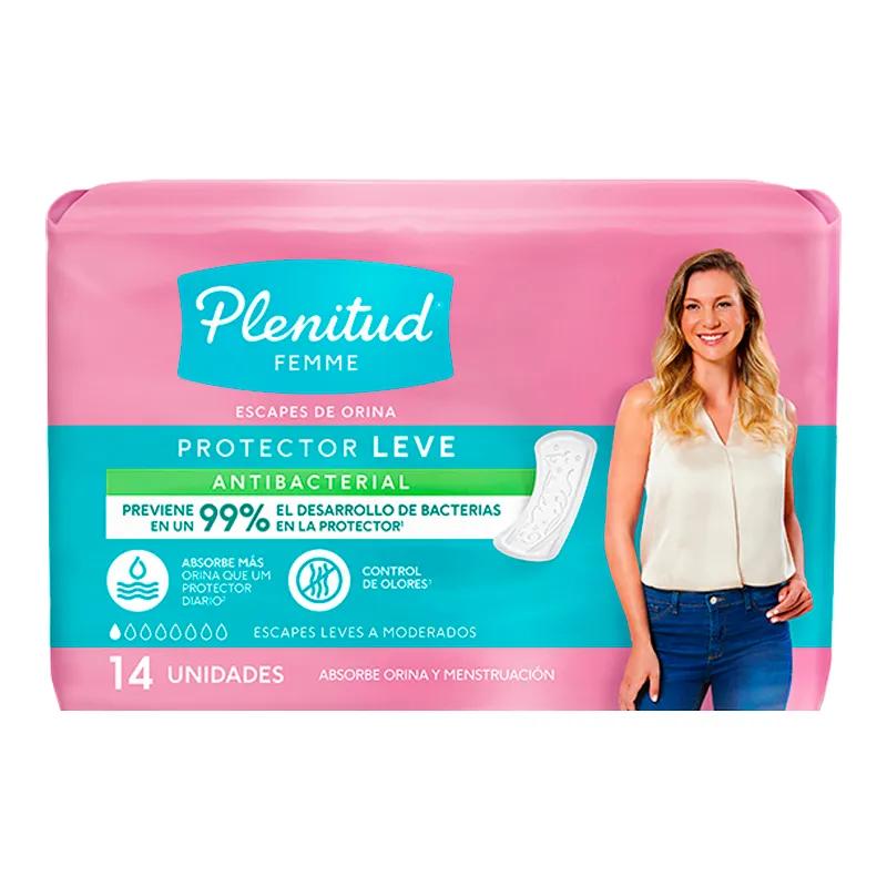 Protector Leve Femme Antibacterial  Plenitud - 14 unidades