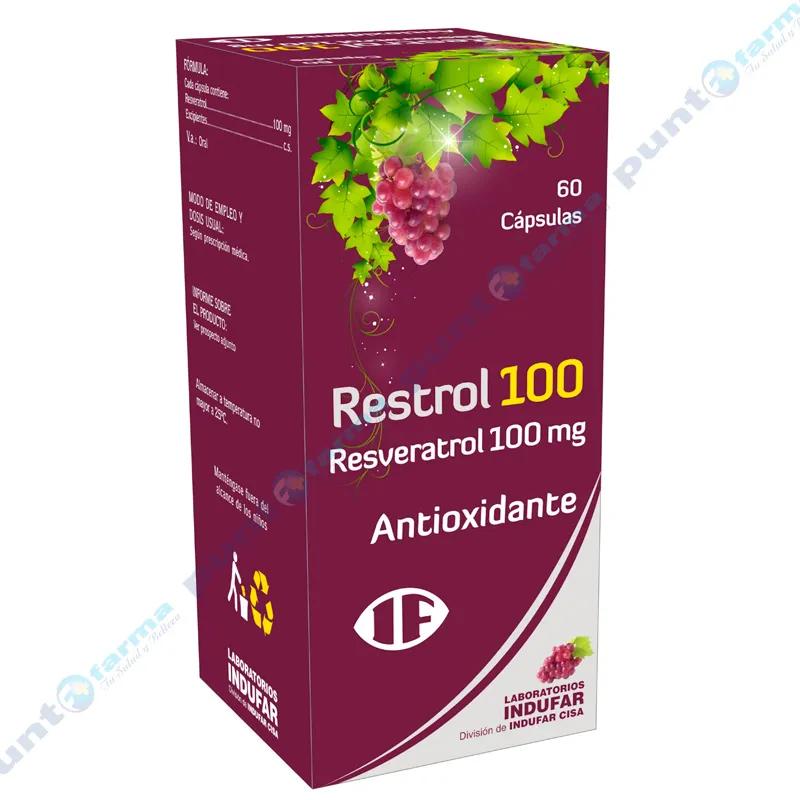 Restrol 100mg Resveratrol 100mg Antioxidante - 60 cápsulas