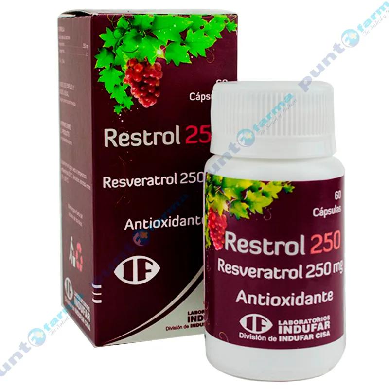 Restrol Resvelatrol 250 mg Antioxidante - Cont. 60 cápsulas