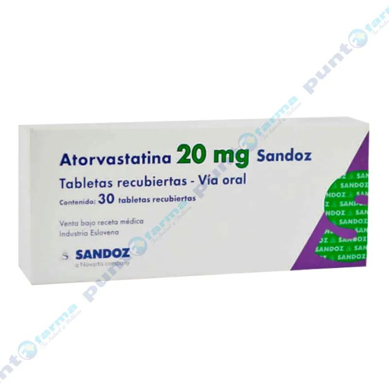 Atorvastatina 20 mg - Cont. 30 tabletas recubiertas
