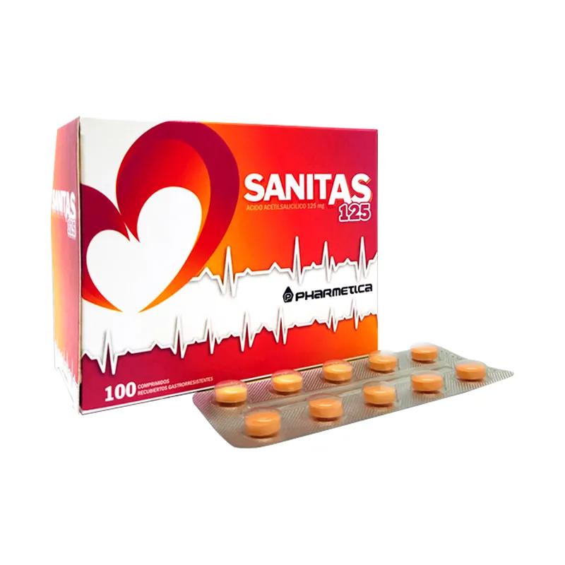 Sanitas 125 Ácido Acetilsalicílico 125 mg - Cont. 100 comprimidos recubiertos gastroresistentes