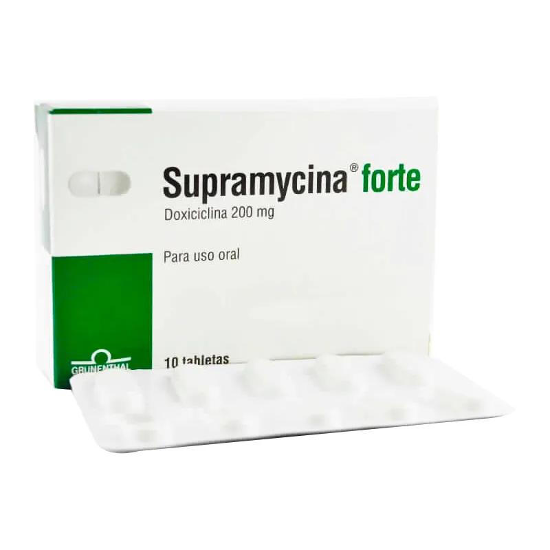 Supramycina Forte Doxiciclina 200 mg - Caja de 10 tabletas