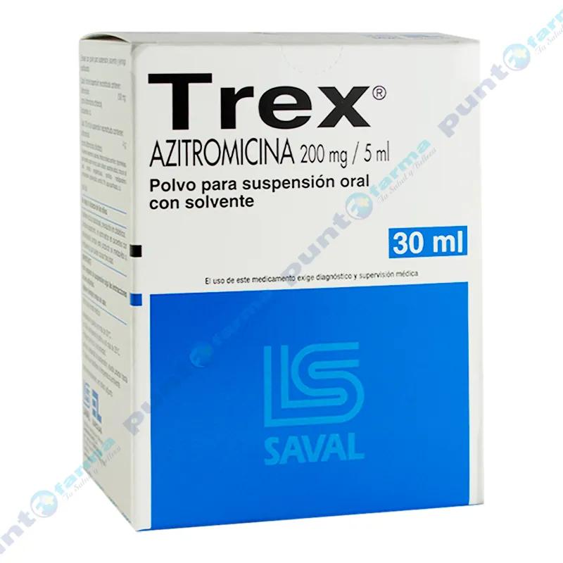 Trex Azitromicina 200 mg/5ml - Cont. 30mL (polvo para suspensión oral con solvente)