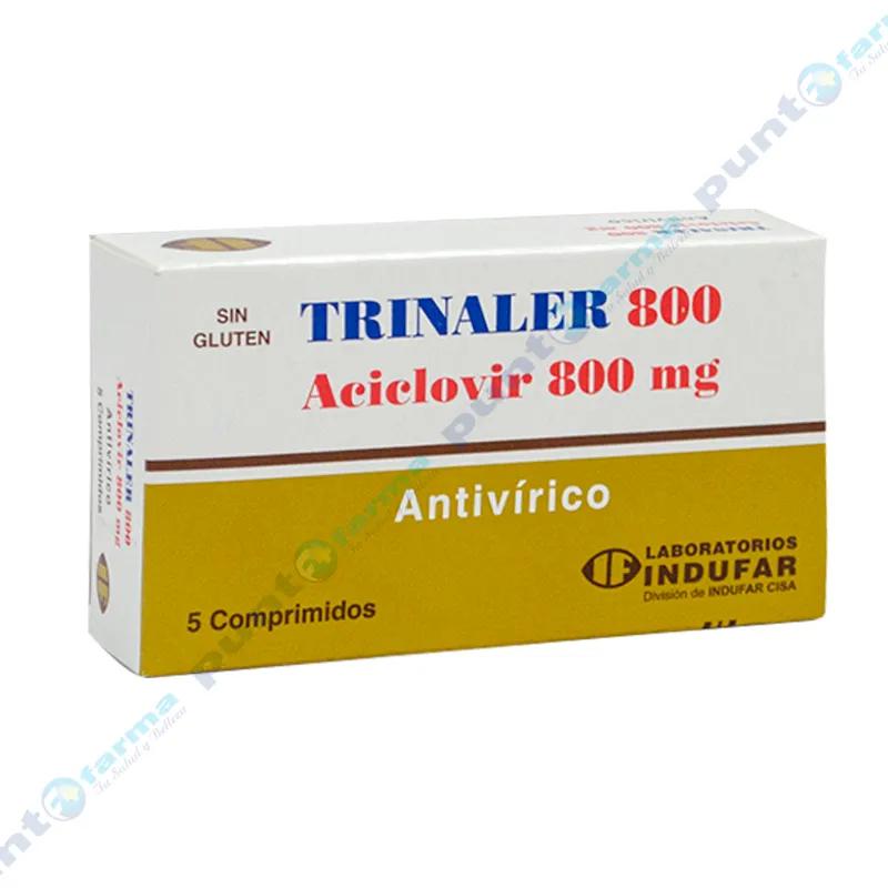 Trinaler 800 Aciclovir 800 mg - Contiene 5 Comprimidos.