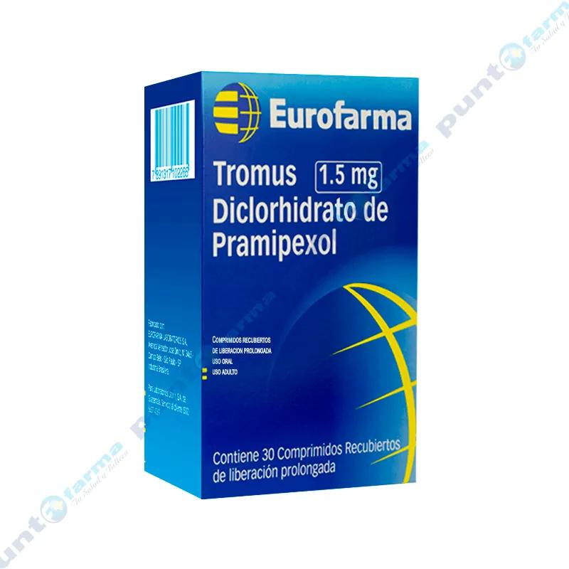 Tromus 1.5 mg Diclorhidrato de Pramipexol - Caja de 30 comprimidos