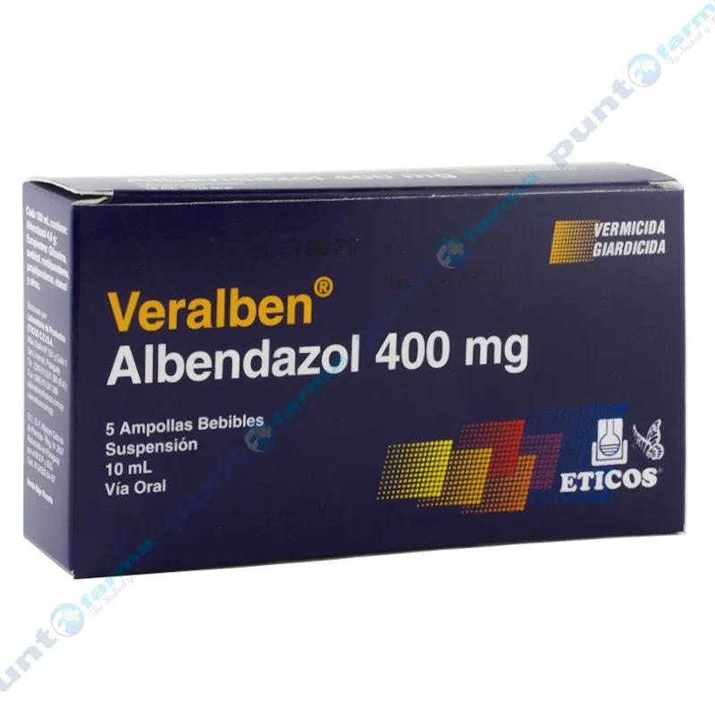 Veralben Albendazol 400 mg - Caja de 5 Ampollas de 10 mL