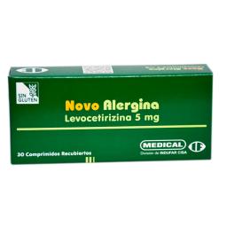Novo Alergina Levocetirizina 5 mg - Caja de 30 Comprimidos