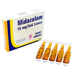 Midazolam 15 mg/3 ml Lasca - Caja de Ampollas