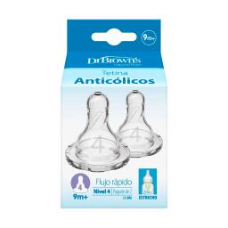 Tetina Anticólicos Flujo Rápido Nivel 4 Dr. Brown’s +9 - Cont. 2 unidades