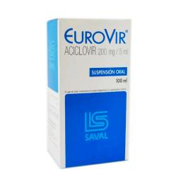 Eurovir Aciclovir 200 mg/5ml - Contenido de 100 ml Suspensión Oral