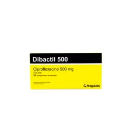 Dibactil 500 mg Ciprofloxacino 500 mg - Caja de 20 Comprimidos Recubiertos