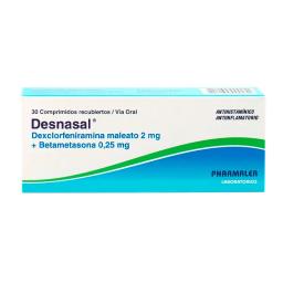 Desnasal Dexclorfeniramina maleato 2 mg + Betametasona 0,25 mg - Cont. 30 Comp.