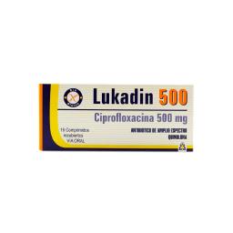Lukadin 500 Ciprofloxacina 500 mg - Caja de 16 Comprimidos Recubiertos