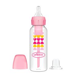 Biberón Transición con Boquilla de Silicona Rosa Dr. Brown´s - 250mL