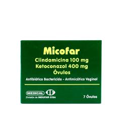 Micofar Clindamicina 100mg Ketoconazol 400mg - Contiene 7 óvulos.