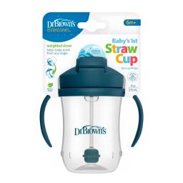 Vaso con Pajita Asa Azul Marino Dr Browns - Cont. 270 mL