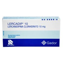 Lercadip Lercanidipina 10 mg - Contiene 30 comprimidos recubiertos.