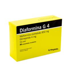 Diaformina G4 Metformina Clorhidrato 850mg - Cont. 30 comprimidos recubiertos
