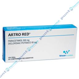 Artro Red Paracetamol 500 mg - Caja de 20 Comprimidos Recubiertos