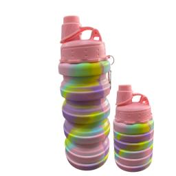 Termo Plegable de Silicona Camuflado Rosa.
